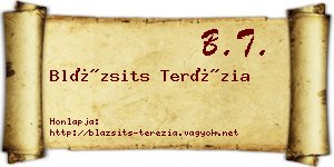 Blázsits Terézia névjegykártya